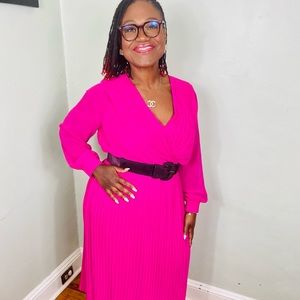 Pink Banana Republic Pleated Dress